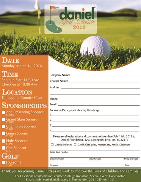 Customizable Golf Tournament Entry Form Template.
